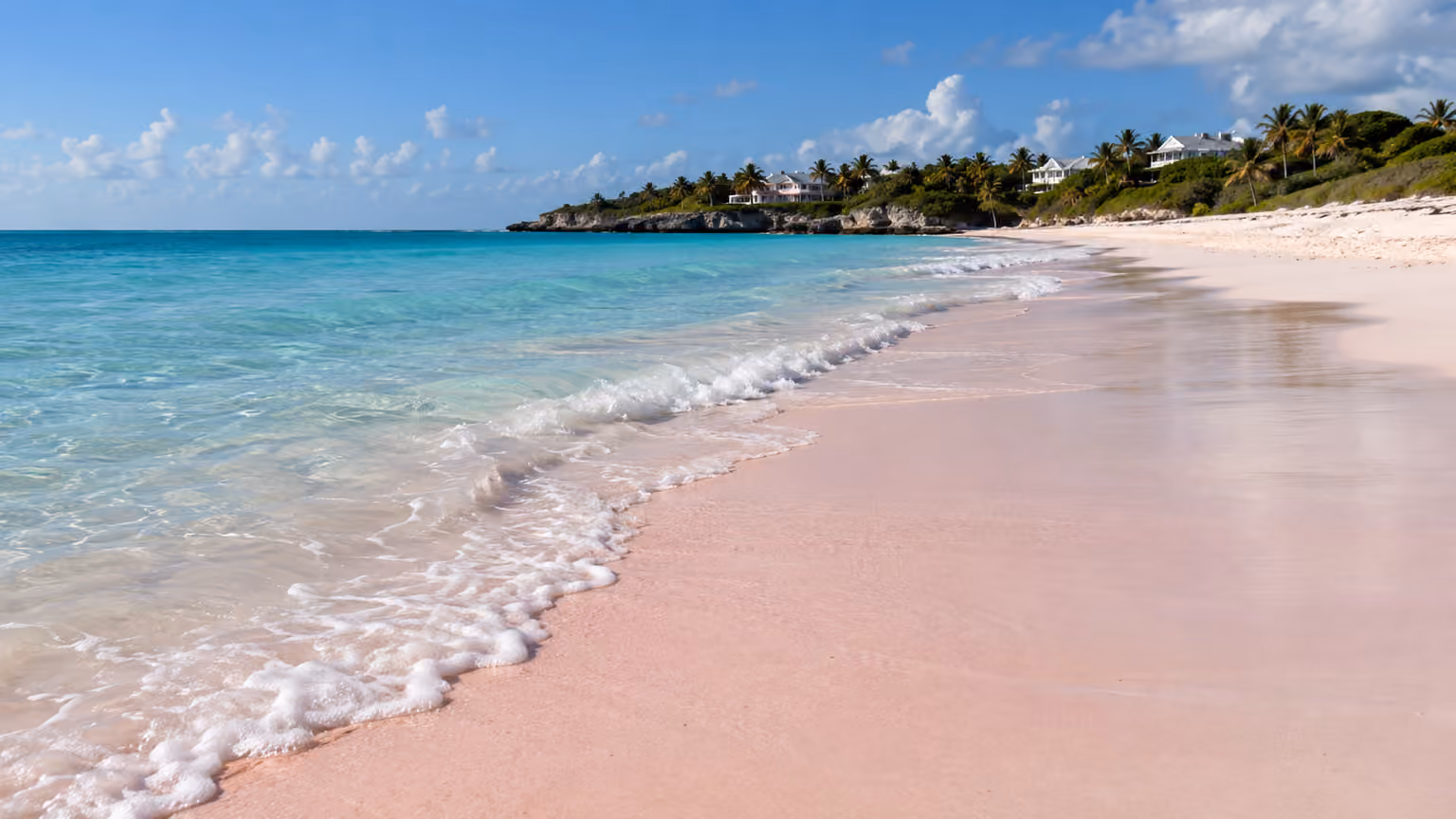 Harbour Island's Pink Sands Beach in the Bahamas